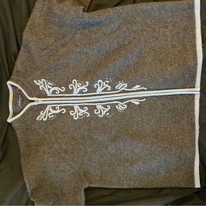 Vintage Gray Zip Up Sweater Minimal Cozy Layering Piece